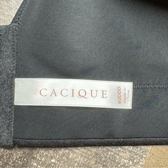 Cacique Black Lightly Lined Full Coverage Underwire Bra 40DDD - Picture 9 of 11